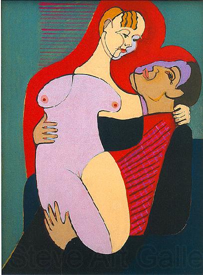 Ernst Ludwig Kirchner Great Lovers ( Mr and Miss Hembus) Norge oil painting art